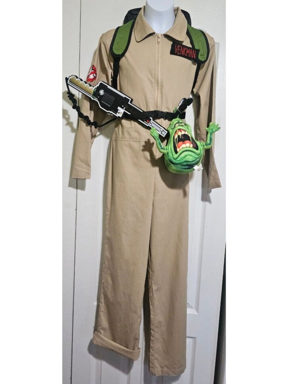 Ghostbusters Costume Kids Large Spirit Halloween Proton Pack Wand Plush Slimer